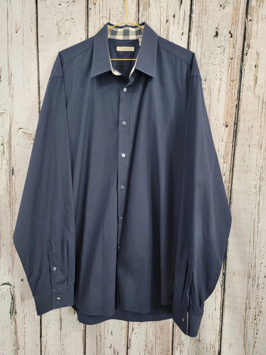 Navy blue best sale burberry shirt