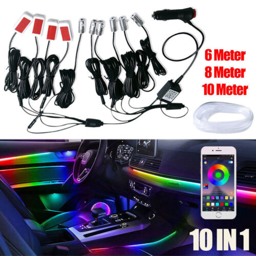 10m Neon Auto RGB LED Innenraum Lichtleiste Ambientebeleuchtung Neon APP Control - Bild 1 von 12