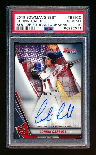 2019 BOWMAN S BEST CORBIN CARROLL RC ON CARD AUTO ROOKIE AUTOGRAPH PSA 
