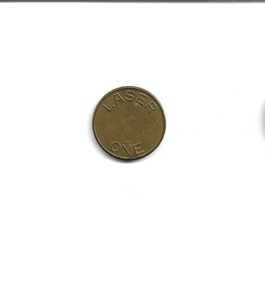 LASER ONE Game Token Brass FREE SHIPPING Retro Arcade Video Games Coin RARE