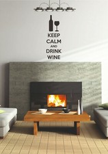 Keep Calm and Drink Wine Wall Art Home Decor Sticker Vinyl Modern Decal Kitchen