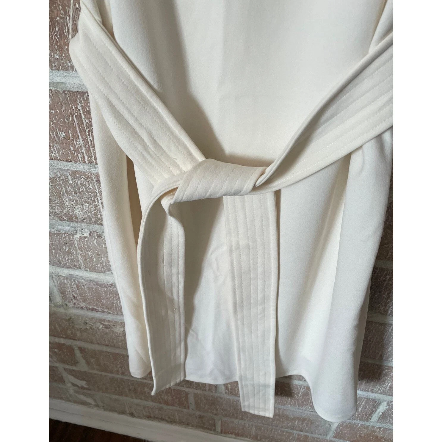 OFF WHITE hm off abito smanicato bianco con cintura cravatta sposa elegante tg m