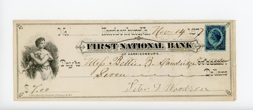First National Bank Harrisonburg Virginia Encased Coin Checks & Post Card
