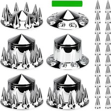 Axle Cover Chrome Abs Flat Top Combo Kit With 33mm Thread-on Lug Nut Covers