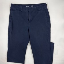Old Navy Womens Pixie Chino Pants Size 8 Blue Cotton Stretch Skinny Leg Button