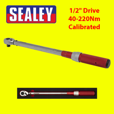 Sealey STW904 Drehmomentschlüssel Mikrometer Style 1/2'' Vierkantantrieb 40-220Nm in EVA Tray 