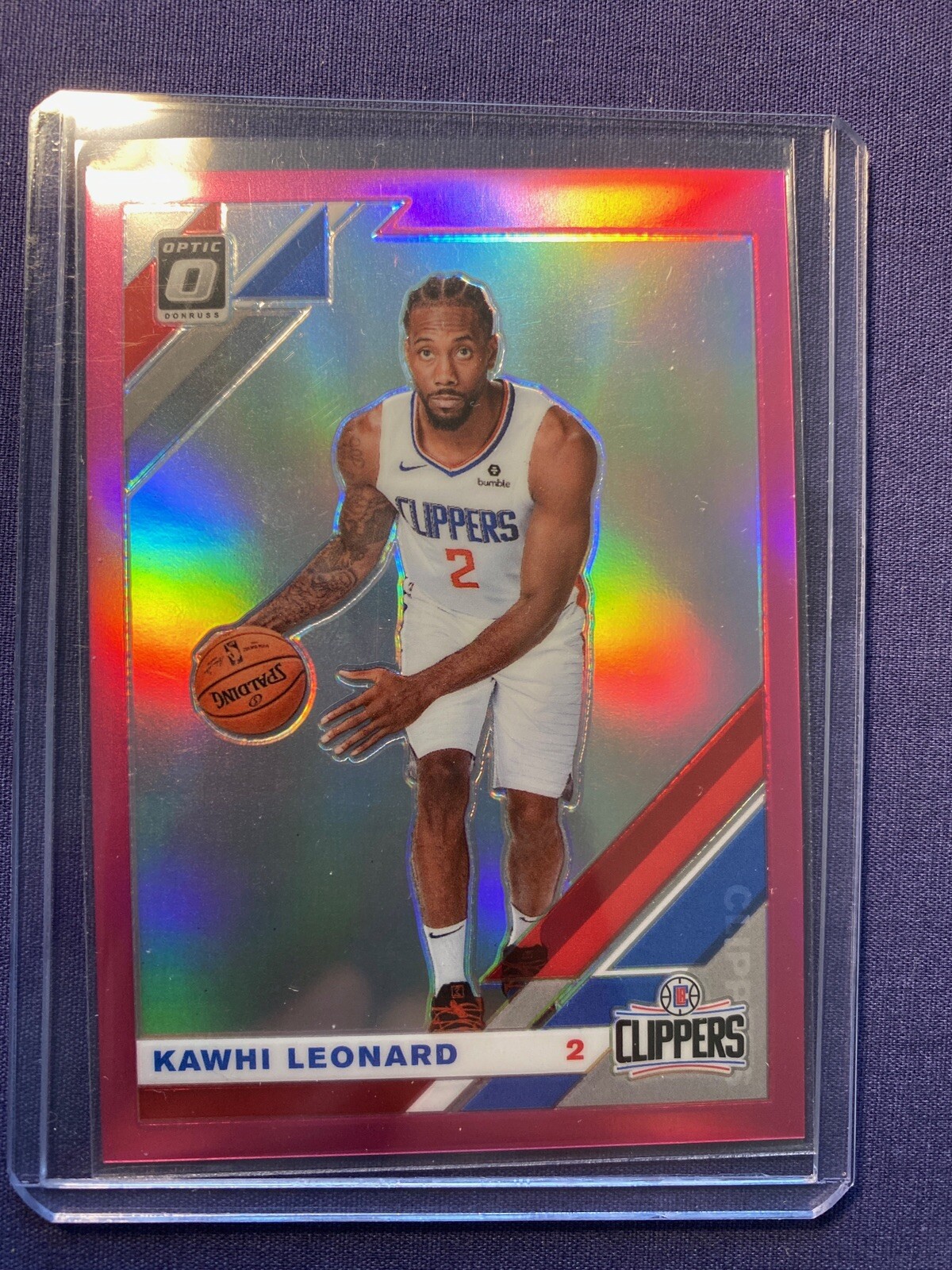 2019-20 Panini Donruss Optic #30 Kawhi Leonard Pink Holo /25 1st Yr LA Clippers