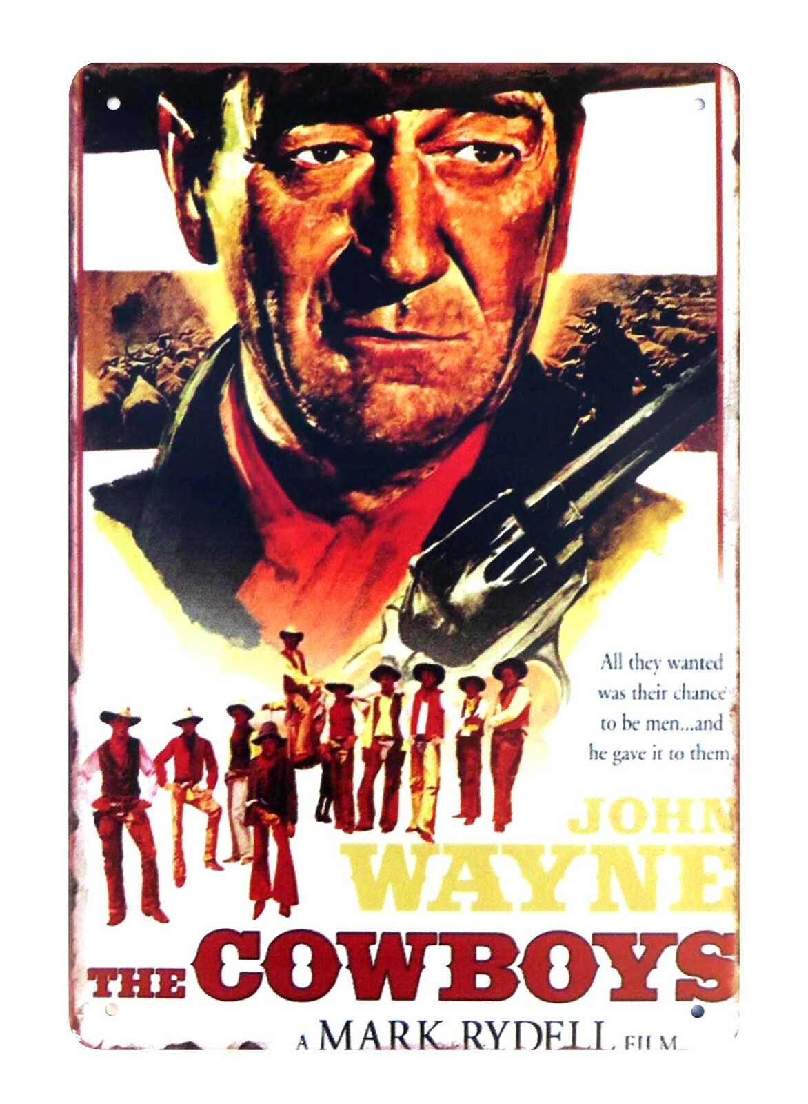 wall artwork John Wayne The Cowboys movie poster tin metal sign eBay