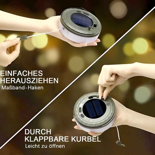 LED Campinglampe Laterne Outdoor Leuchte Zeltlampe Campingleuchte Solarlampen DE - Bild 6 von 16