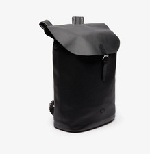 Lacoste Leather Backpack With Flap Split Cow Leather  Nh2818-000 Black