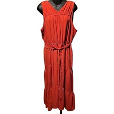 Simply Vera Vera Wang Spring Sleeveless Corral Casual Dress Maxi XL NWT