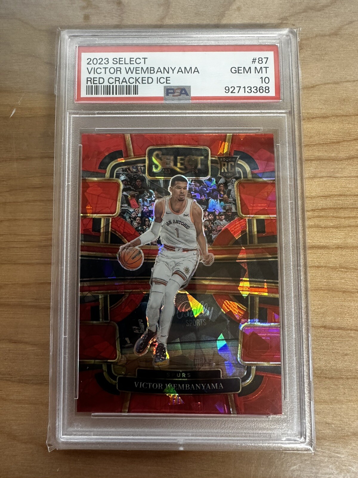 2023 Panini Select Red Cracked Ice RC Victor Wembanyama #87 PSA 10 GEM MINT SP