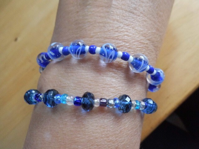 Crystal Stone Beaded Elastic Bracelet Handmade Stretch Design-image