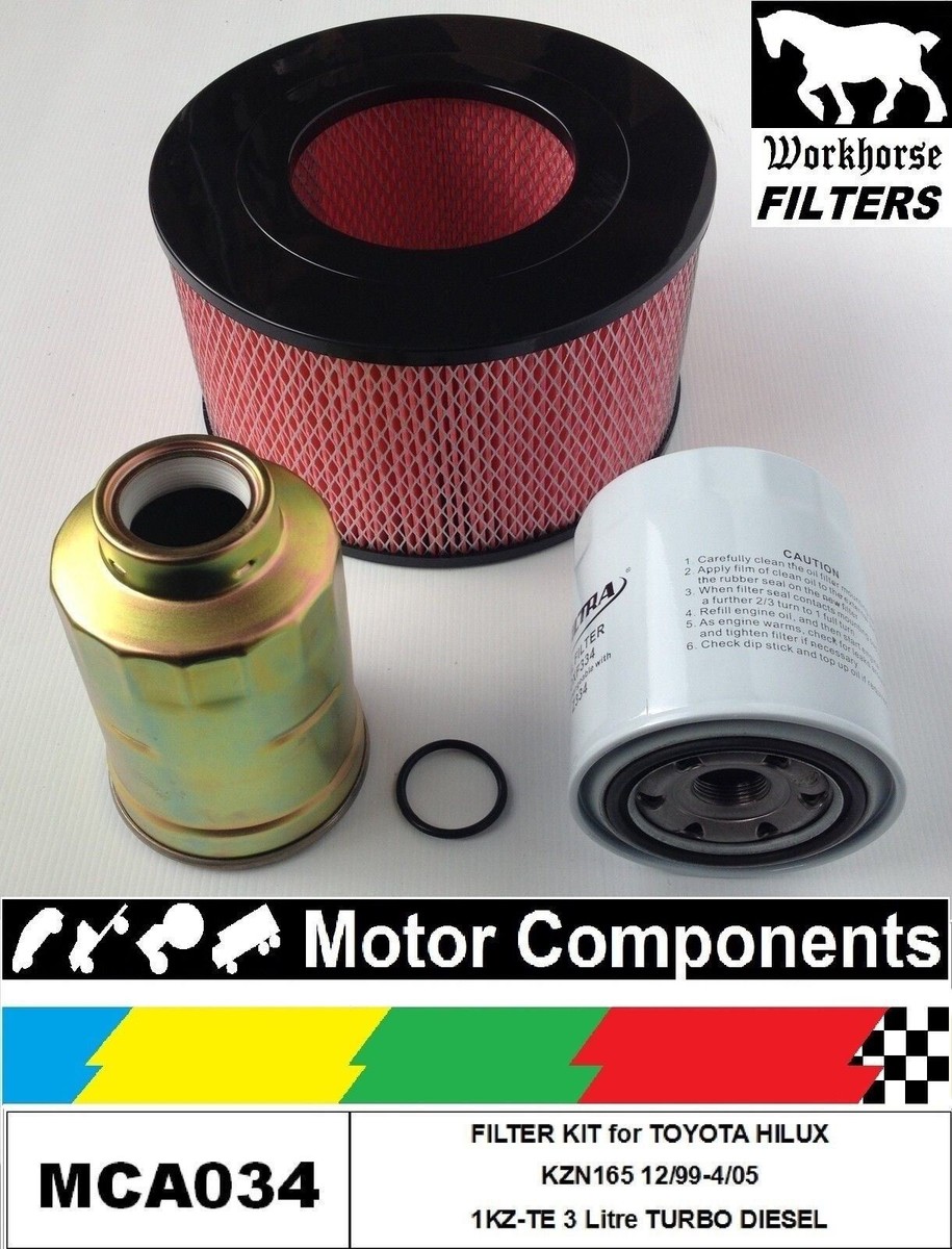 FILTER KIT for TOYOTA HILUX KZN165 1KZ-TE 3 Litre TURBO DIESEL 99