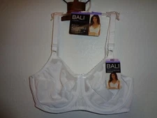 Bali Comfort-U Flower Full-Figure Bra 0180 Size 40D White NWT Underwire
