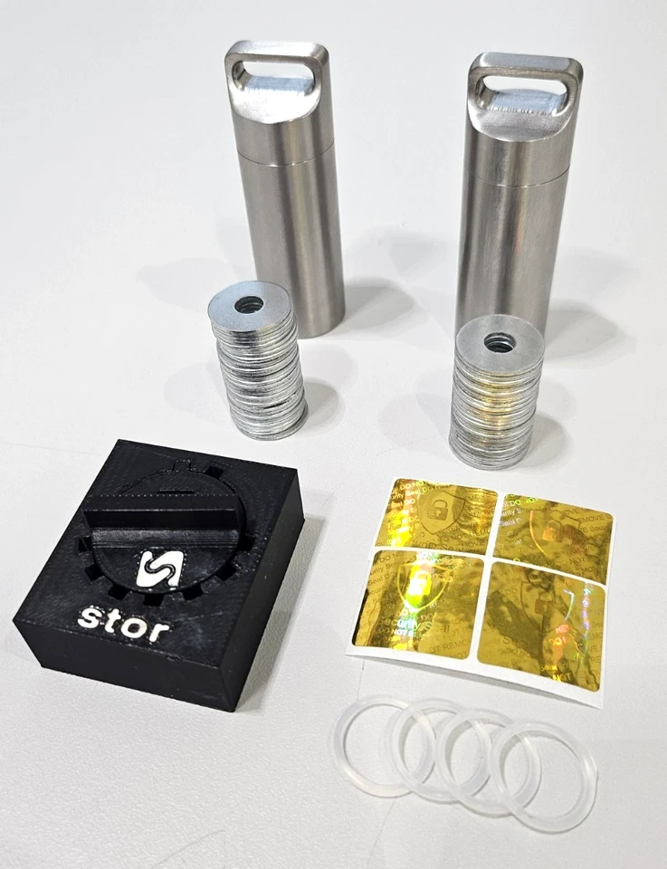 *Double* Stainless Steel Crypto/Bitcoin Cold Storage Seedphrase Backup Recovery - Image 2 of 4