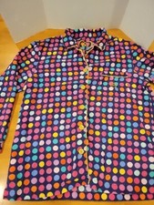 Victoria s Secret Pajama Button Up Shirt Polka Dots Ladies Size M Mint Condition