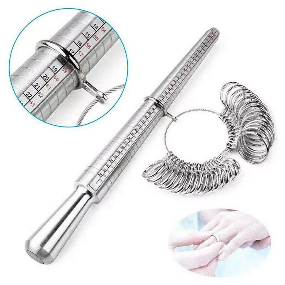 Metal Ring Sizer Mandrel Finger Sizing Measure Stick UK Standard Tool Ring New
