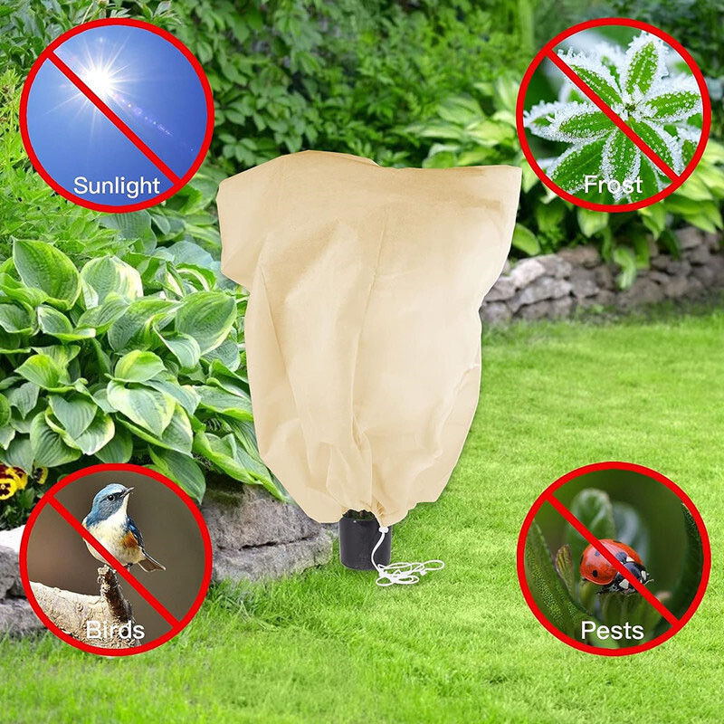 8x Frost Plant Protection Bags Fleece Winter Cover Plants Garden Shrubs