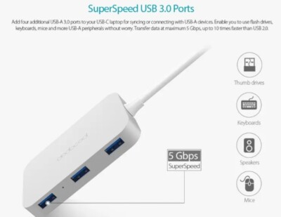 DODOCOOL DC31 USB TYPE-C AUF USB 3.0 UND HDMI ADAPTER 5Gbps