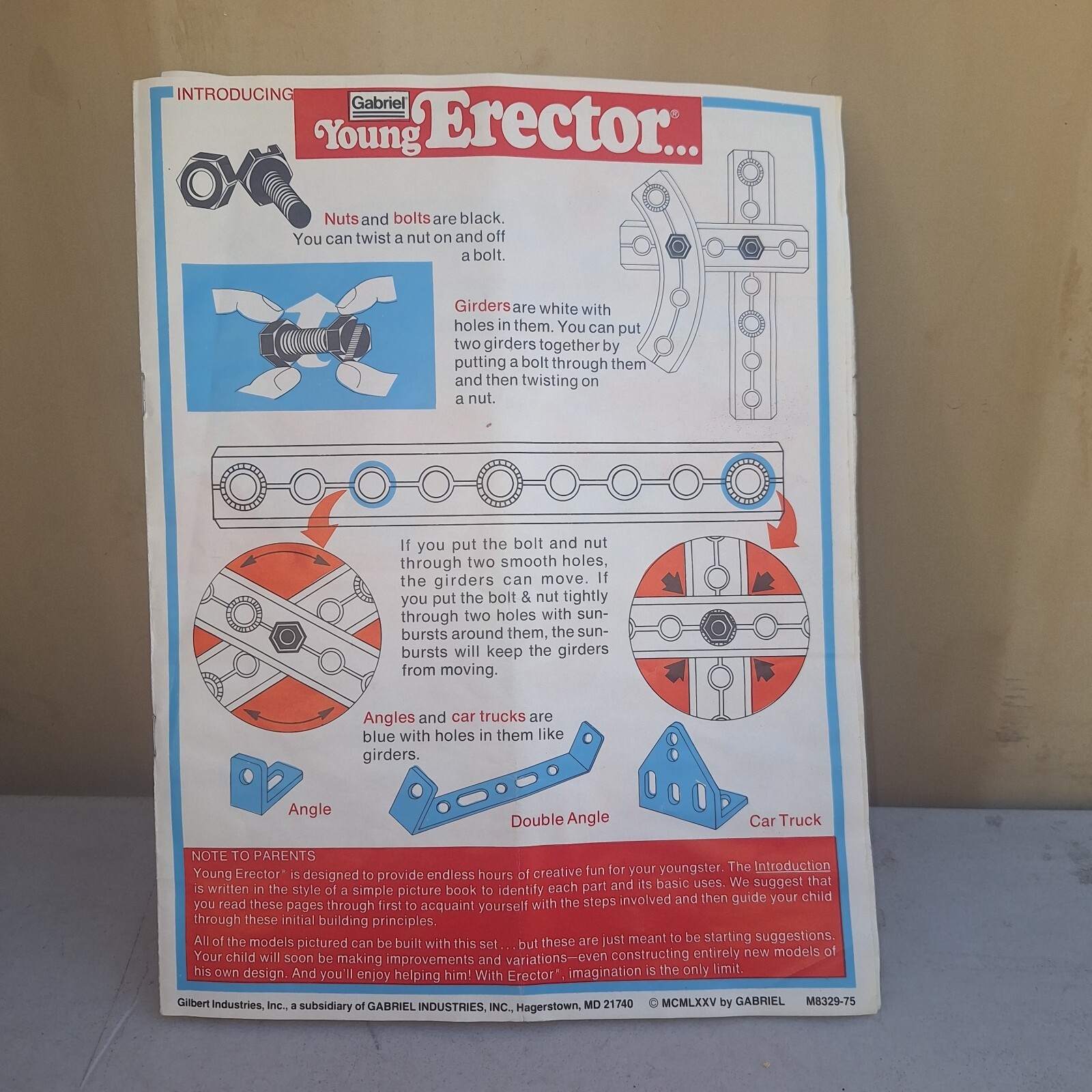 Vintage 1975 Gabriel Young Erector Set (33005)