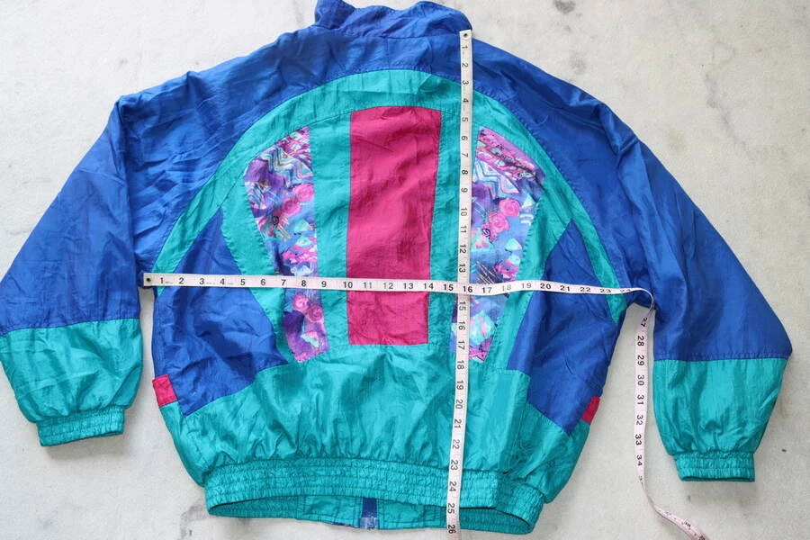 Chaqueta cortavientos vintage Athletech para mujer talla L chaqueta de bloques de color Foto 3 de 3