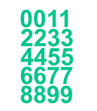 2" Inch Premium Mailbox Number Vinyl Decal Sticker Sheet Teal 