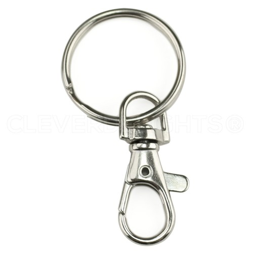 25 Sets - 1.5" Swivel Lobster Clasps + Key Rings - Lanyard Snap Hook (50 Pcs)