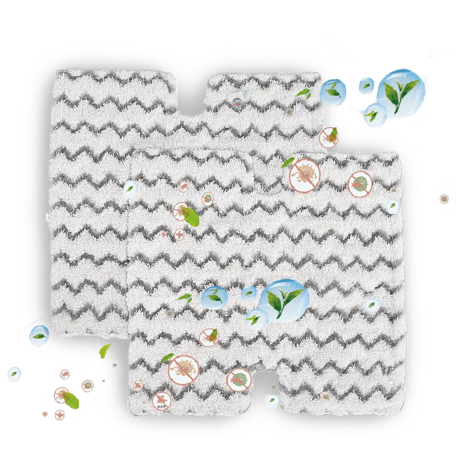 Polyester Steam Mop Pads for Shark - 2 Pack, Compatible with Various Models-image