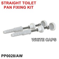 VIVA PP0028/AW STRAIGHT FLOOR PAN TOILET FIXING KIT (WHITE) *CHEAPEST ON EBAY*