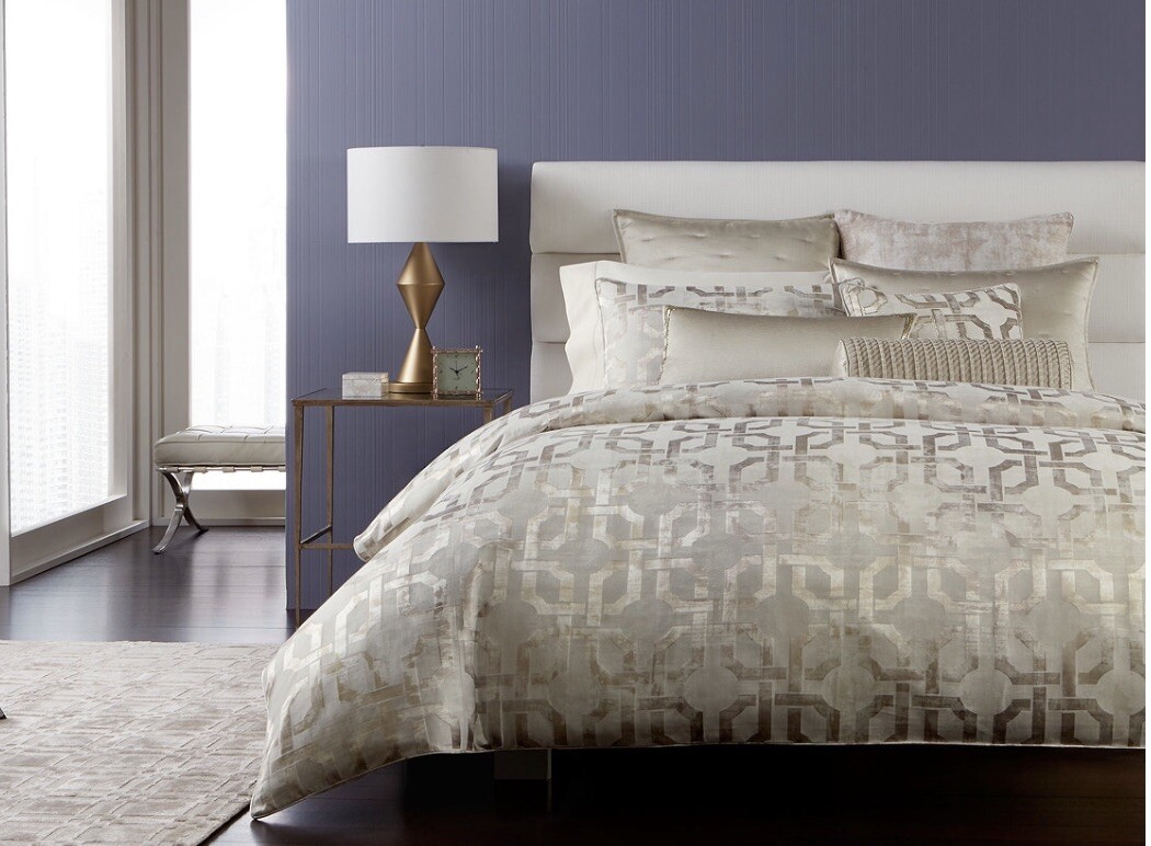 Hotel Collection Fresco KING Duvet Cover +Shams Soft Gold