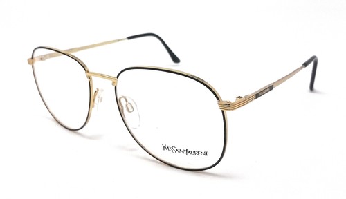 OCCHIALI DA VISTA UOMO DONNA YVES SAINT LAURENT YSL 4001 Y104 NERO E ORO  VINTAGE | eBay