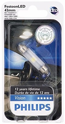 2x Philips 43mm LED 6000k superhelle WEISS 211 578 Glühbirnen Kuppel Innenraum