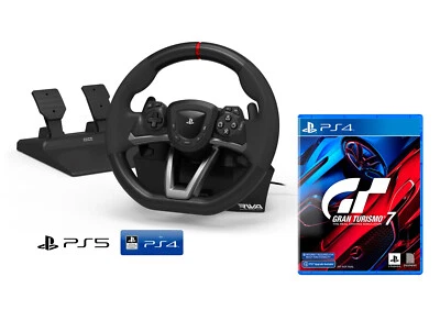 HORI Volante PS4 y Pedales RWA licencia PlayStation PS4/PS5 + Gran Turismo 7 PS4