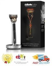 Gillette Gillettelabs Heated Razor Starter kit Handle Blade Refill Charging Dock