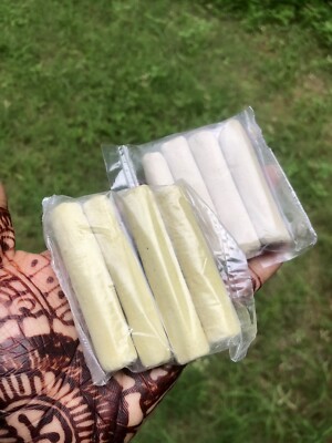 8 Pc Original 2.25'' Long Gopi Chandan Sticks Pooja Tilak  120 gram White +Yellow