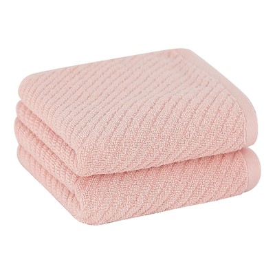 2-Pack 100% Cotton Absorbent Quick Dry Face Towels Pink