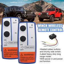 Wireless Winch Remote Control Kit 12V Receiver 100ft Twin Switch Handset System