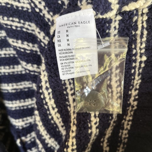 Suéter náutico para mujer American Eagle azul marino y blanco desnudo con etiquetas - Imagen 4 de 5