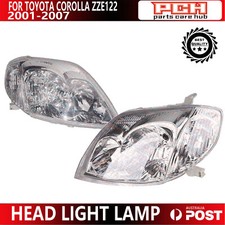 Pair New Head Light Lamp Chrome For Toyota Corolla ZZE122 Series 2001~2007