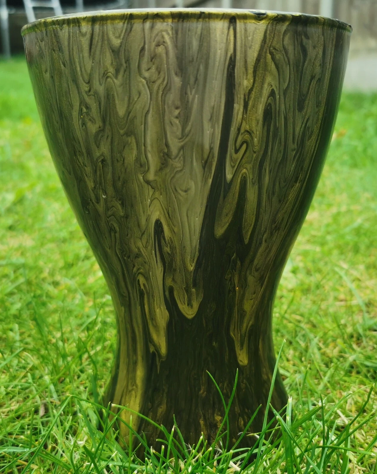 Hand painted glass vase