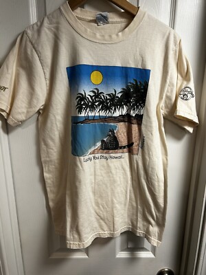 vintage crazy shirts hawaii t shirt Kilban Cat Coconut Dyed Small