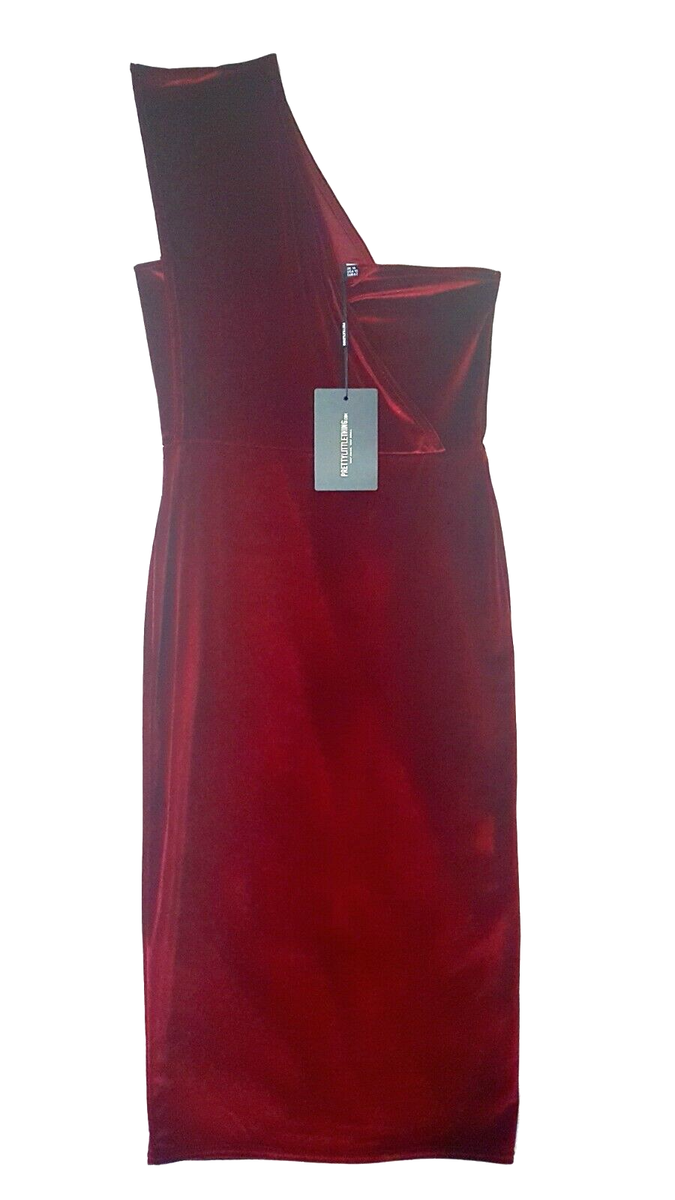 princess polly baby blue dress one shoulder band ladies pretty little thing burgundy velvet drape midi  dress