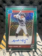 2021 Donruss Optic Andy Young Green Mojo RR Auto /99! Diamondbacks Rookie  #22