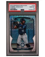 2023 Bowman Chrome Mega Box Gabriel Gonzalez RC 1ST Mojo Refractor #133 PSA 10