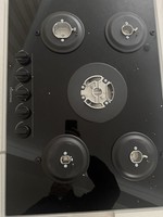 Hisense 5 Burner Gas Hob In Black Glass Top Cast Iron Supports -   Black GG773B