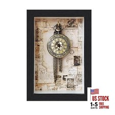 Pocket Watch Display Case,Wood Pocket Watch Box,Wall Cabinet Shadow