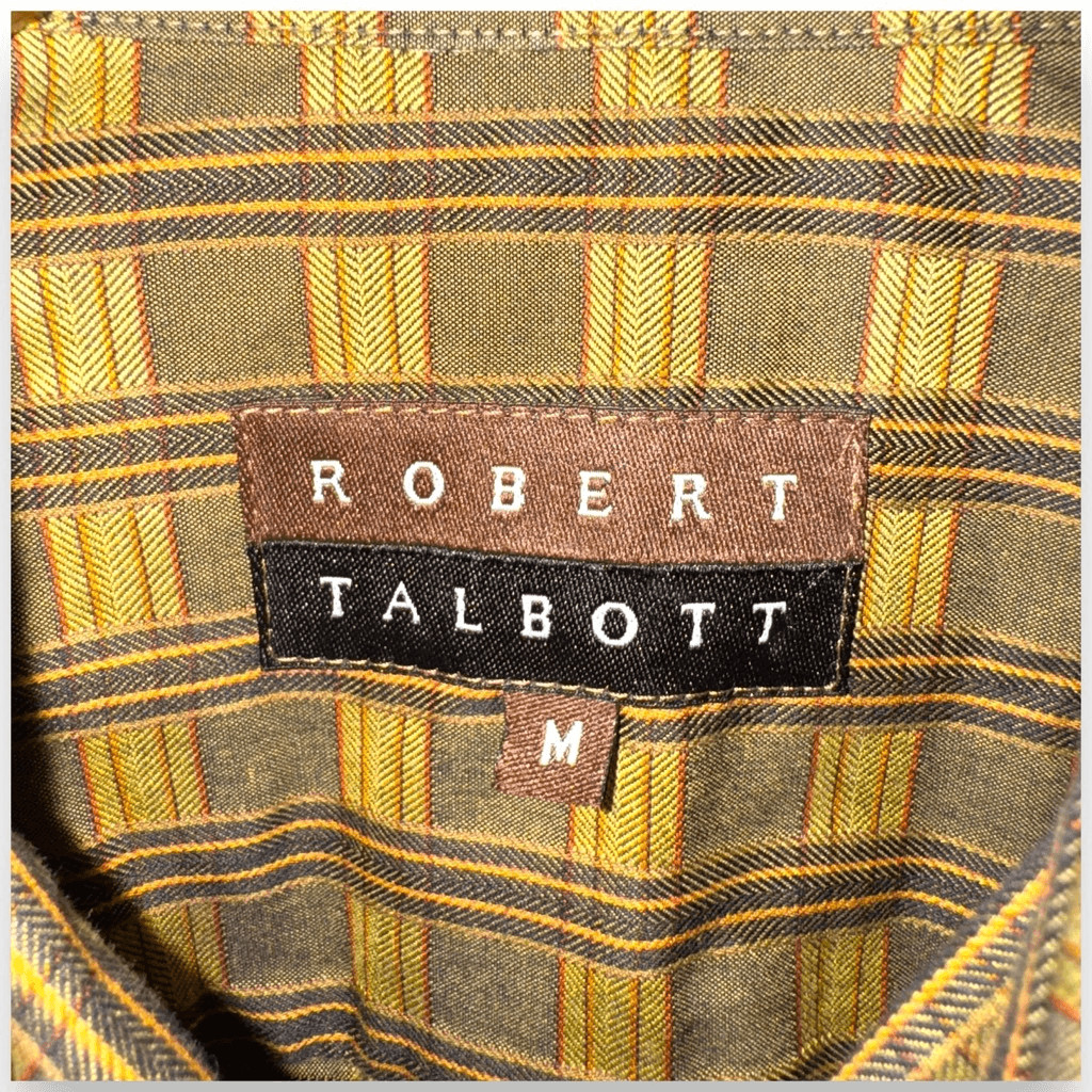 Robert Talbott Green Check Button Down Shirt Size… - image 2