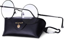Round Blue Light Glasses  Metal Frame  Anti-Eyestrain  Blocks 95 Blue Light