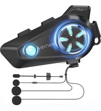 vernee Motorcycle Helmet Bluetooth Headset Speakers, 4 Riders 2Km Intercom, w...